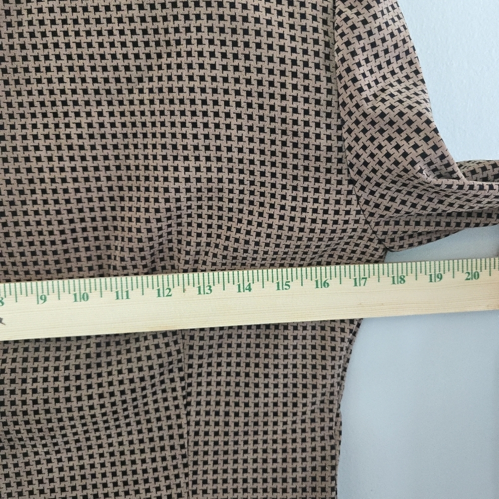 Vtg 90s Y2K Dawn Joy Houndstooth Brown Blazer Women's Sz 7/8 Velvet Office Siren - Picture 6 of 10